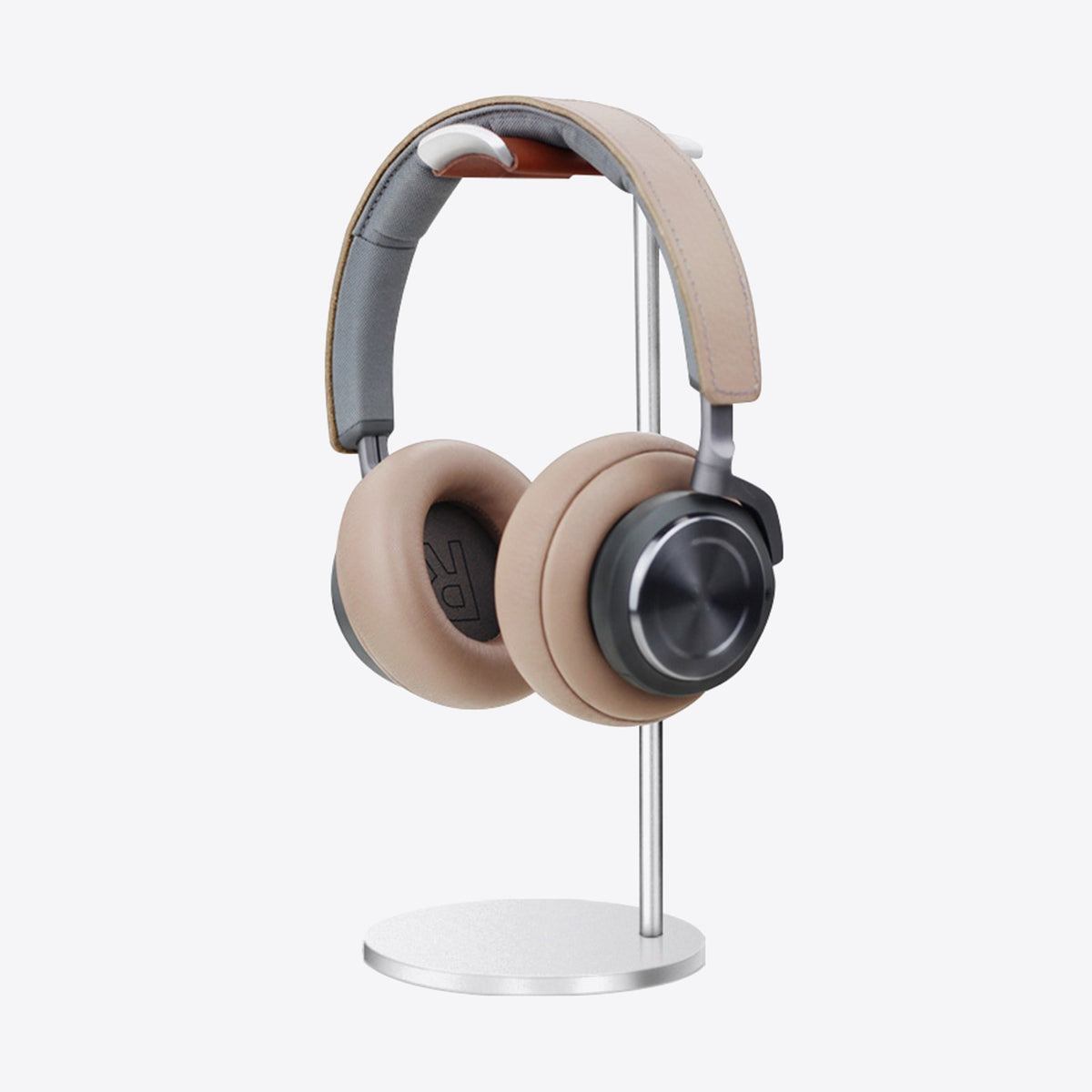 Support casque HALVO Arc argent, présenté avec un casque (casque non inclus)