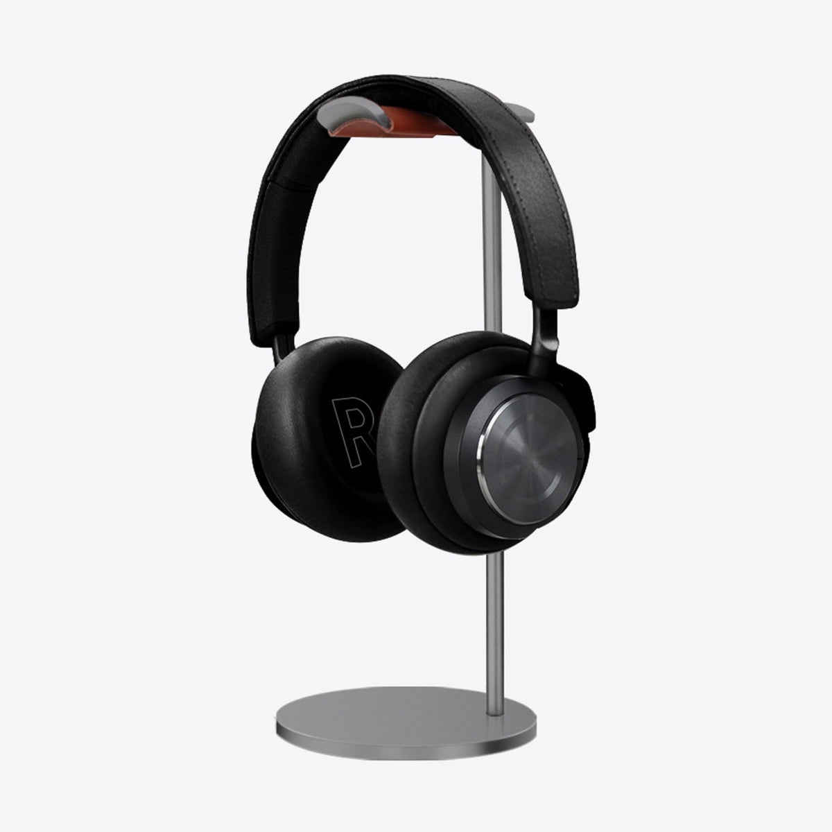 Support casque HALVO Arc gris, présenté avec un casque (casque non inclus)