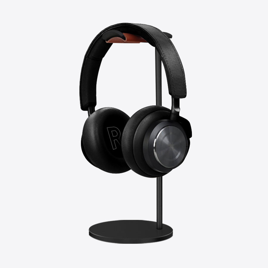 Support casque HALVO Arc noir, présenté avec un casque (casque non inclus)